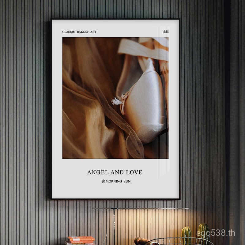 พิมพ์ห้องเต้นรําสไตล์อุตสาหกรรมห้องนั่งเล่นสร้างสรรค์โยคะสันทนาการห้องนอนสาวบัลเล่ต์สีดําสีขาวการศึก