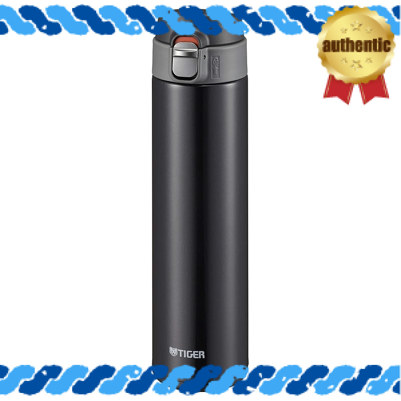 TIGER Thermos Water Bottle 600ml Sahara One-Touch Lightweight MMJ-A602KJ Black