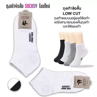 ถุงเท้าข้อสั้น Socksy 12คู่ รุ่นขอบบนอยู่พอดีข้อเท้า เนื้อผ้าหนา ให้สัมผัสนุ่มฟู เวลาใส่นุ่มสบาย