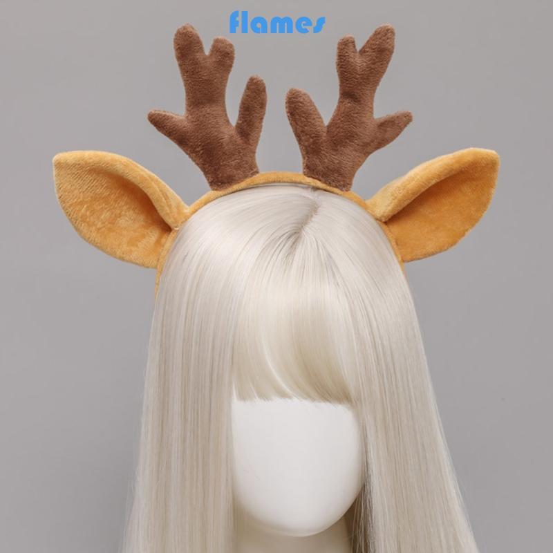 FL Furry Deer Ears Headwear Antler แถบคาดศีรษะการ์ตูนเครื่องแต่งกายอุปกรณ์เสริมผม