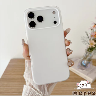 เหมาะสำหรับ IPhone 17 12 15 13 11 16 14 Pro Max XR X XS Max 15 7 8 Plus กรอบรูปเทรนดี้ 2 in 1 สีเจลลี่ เคสนิ่มกันกระแทก