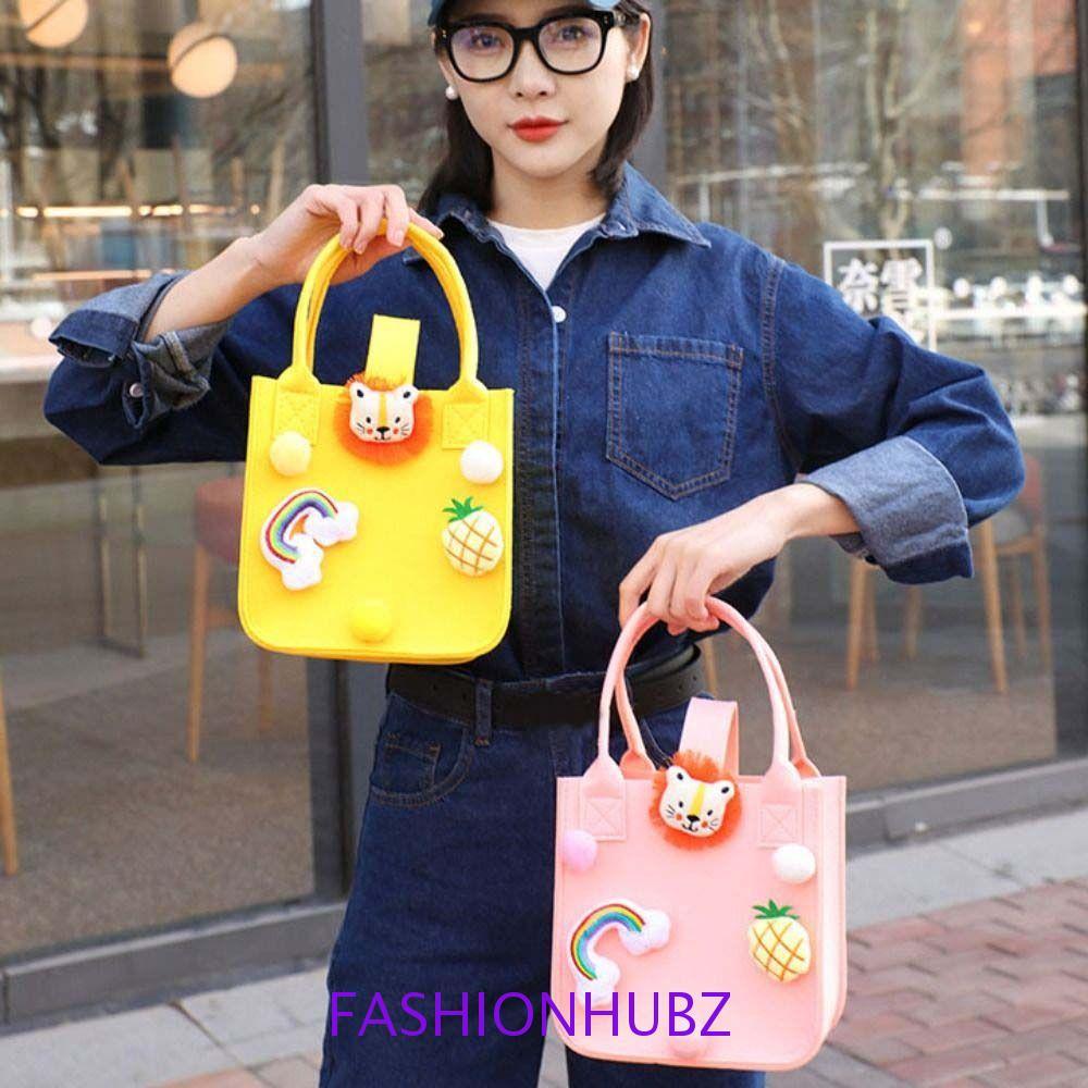 Fashionhubz กระเป๋าถือ ตะกร้าไนล่อน ลายการ์ตูนน่ารัก อเนกประสงค์ ขนาดเล็ก เหมาะกับของขวัญ สําหรับผู้หญิง
