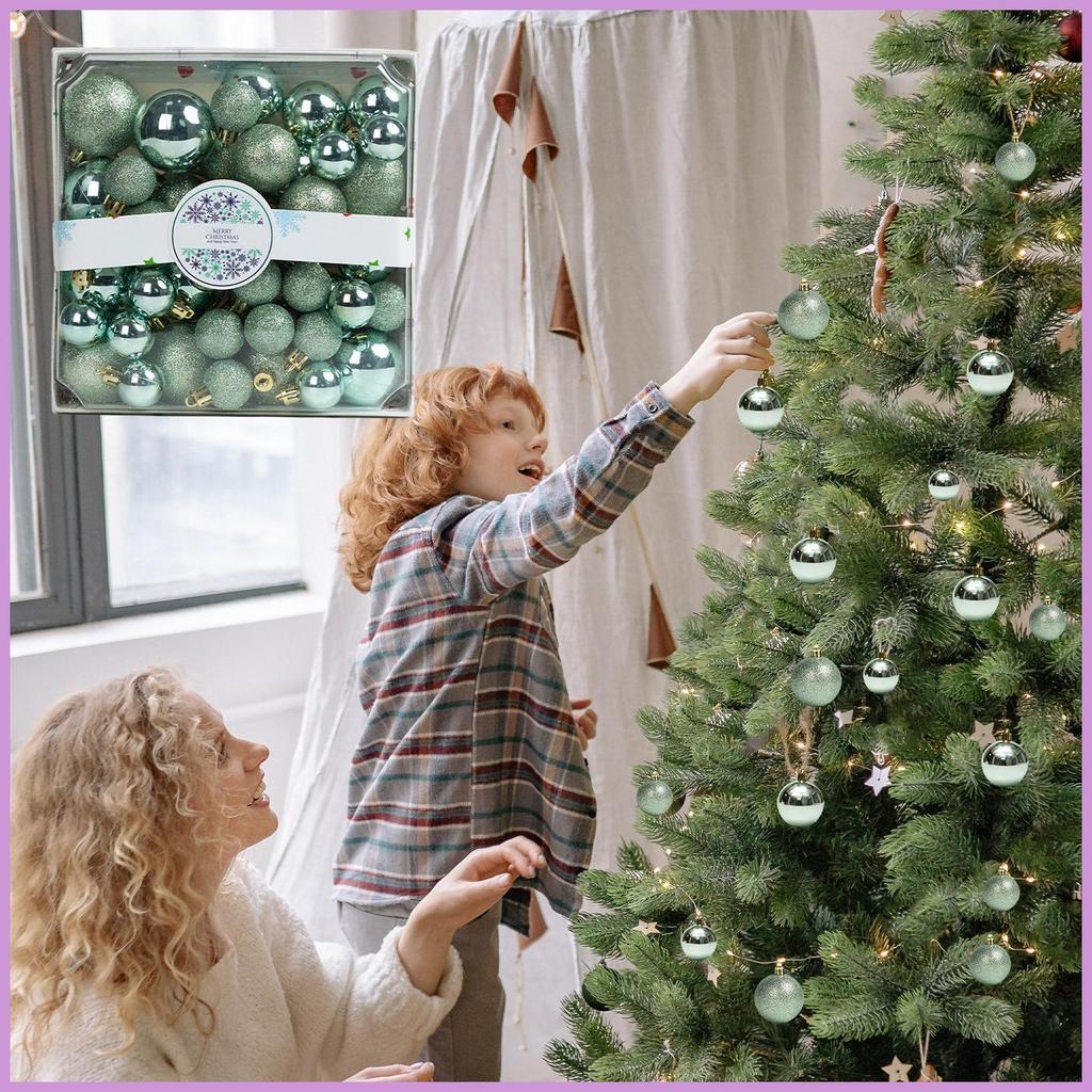 Christmas Ball 44 ชิ้นในร่ม Glitter จี้ Decor Christmas Ball สําหรับ Garden Banister Pathway Porch บ