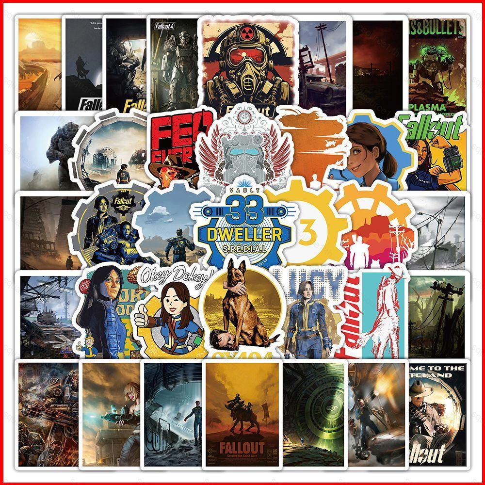 SQ1 50 ชิ้น/เซ็ต Fallout 4 สติ๊กเกอร์ภาพยนตร์บุคลิกภาพตกแต่งเคสโทรศัพท์คอมพิวเตอร์ตู้เย็นหมวกกันน็อค