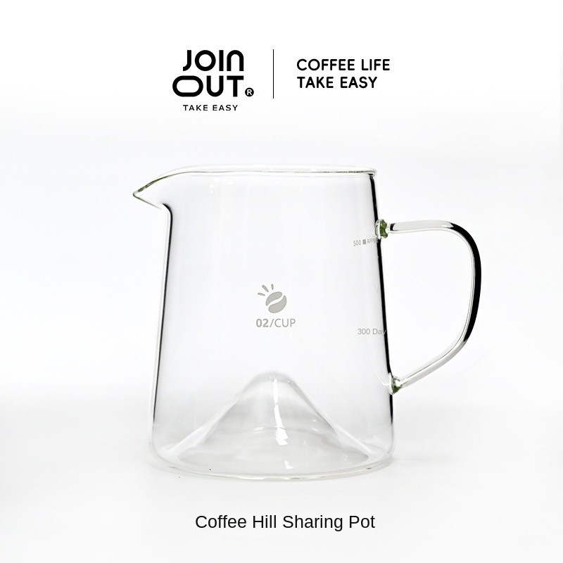 Joinout Hill กาแฟชงด้วยมือ Sharing Pot Borosilicate Glass for pour-over Coffee 600ml หม้อแก้ว