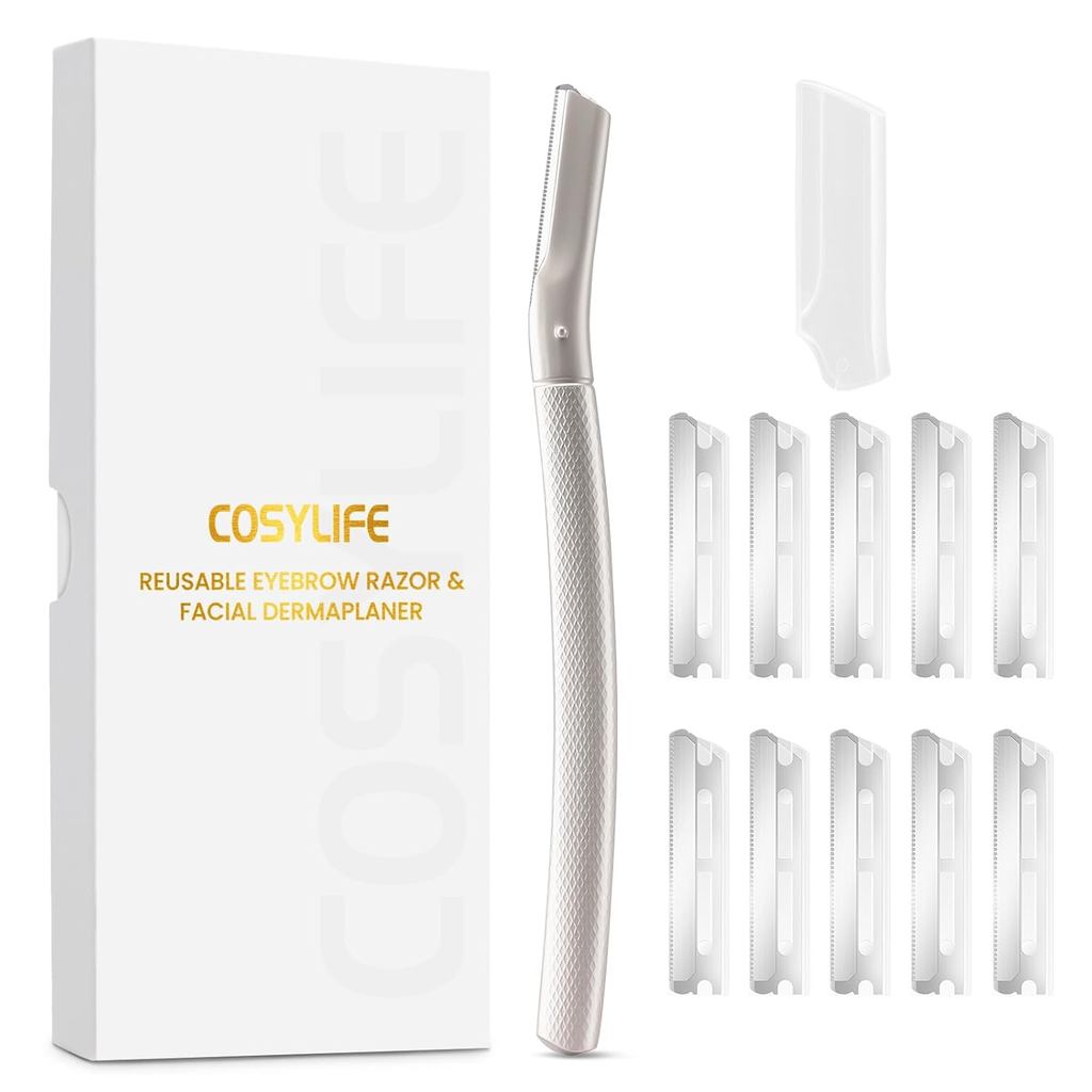 มีดโกนคิ้ว Dermaplaning เครื่องมือ 10 ใบมีดเติม Exfoliating Face มีดโกนสําหรับผู้หญิงมีดโกนใบหน้าสํา