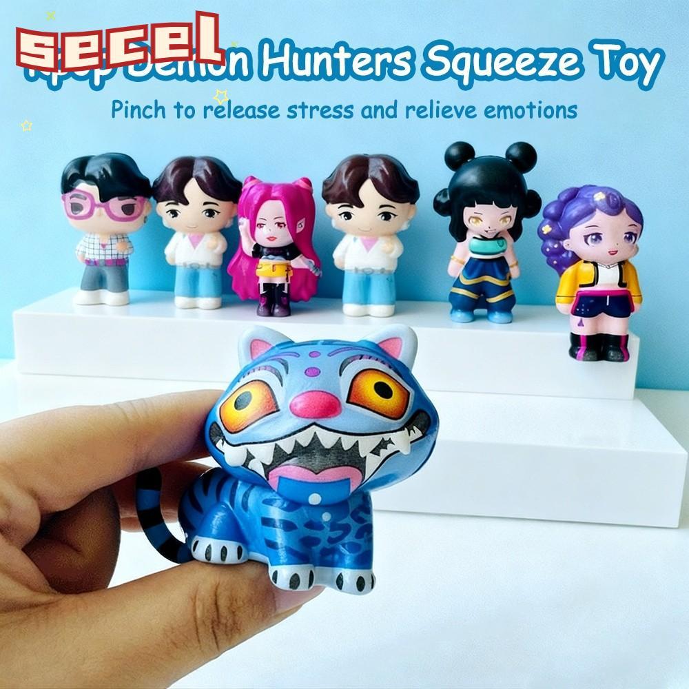 SECEL Kpop Demon Hunters บีบของเล่น, Rumi Mira Zoey Derpys นุ่มอะนิเมะ Anti-Stress Squishy ของเล่น​​