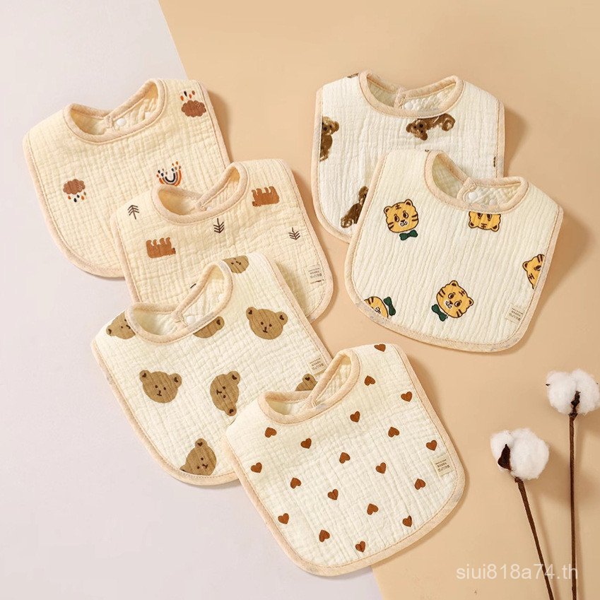 ผ้าเช็ดน้ําลายเด็ก เส้นด้ายฝ้ายเด็ก Class A Bib Anti-Spitting เด็กทารกผ้าเช็ดตัวน้ําลายเด็กระบายอากา