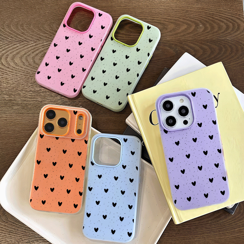 หัวใจสีดํา 2 IN 1 สําหรับ Huawei 400 Lite Pro 90 Lite X7B X9B Honor400 Honor90 5G Candy สี kt น่ารัก