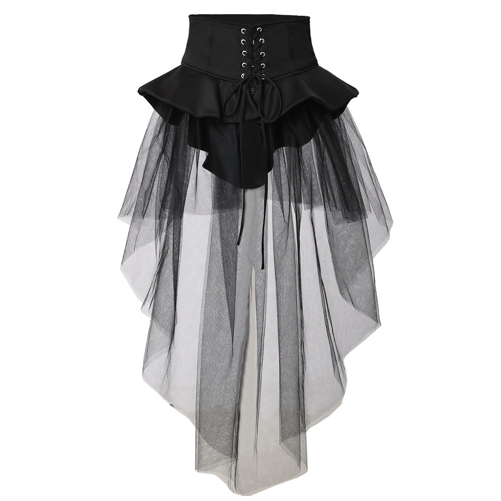 Obi Belt Corset Overkirt Gothic Punk Skirt ผู้หญิง BY bige -ZH176