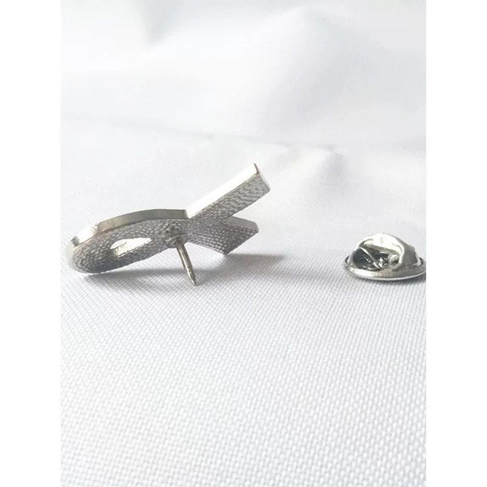 🎀Miss Kitty  เข็มกลัดรูปริบบิ้น เข็มกัดไว้อาลัย ลายริบบิ้นสีดำ สีเงินและสีทอง ไว้อาลัย - รูปที่ 4