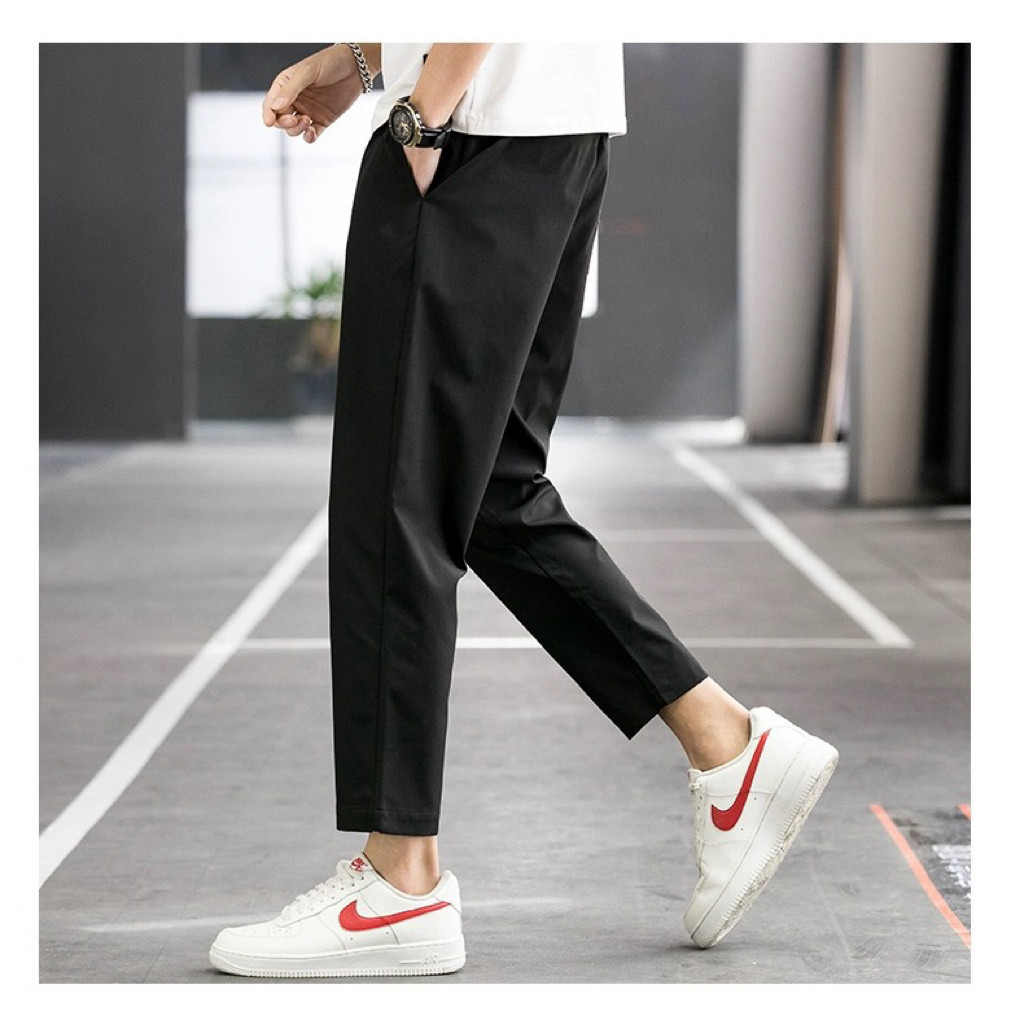 Chaistyle กางเกงลำลองผู้ชาย กระเป๋าข้าง เอวยางยืด เข้ารูป สีทึบ ใส่สบาย fashion ราคา ถูกที่สุด ดีลบีเคเค แกลเลอรีภาพที่ 2