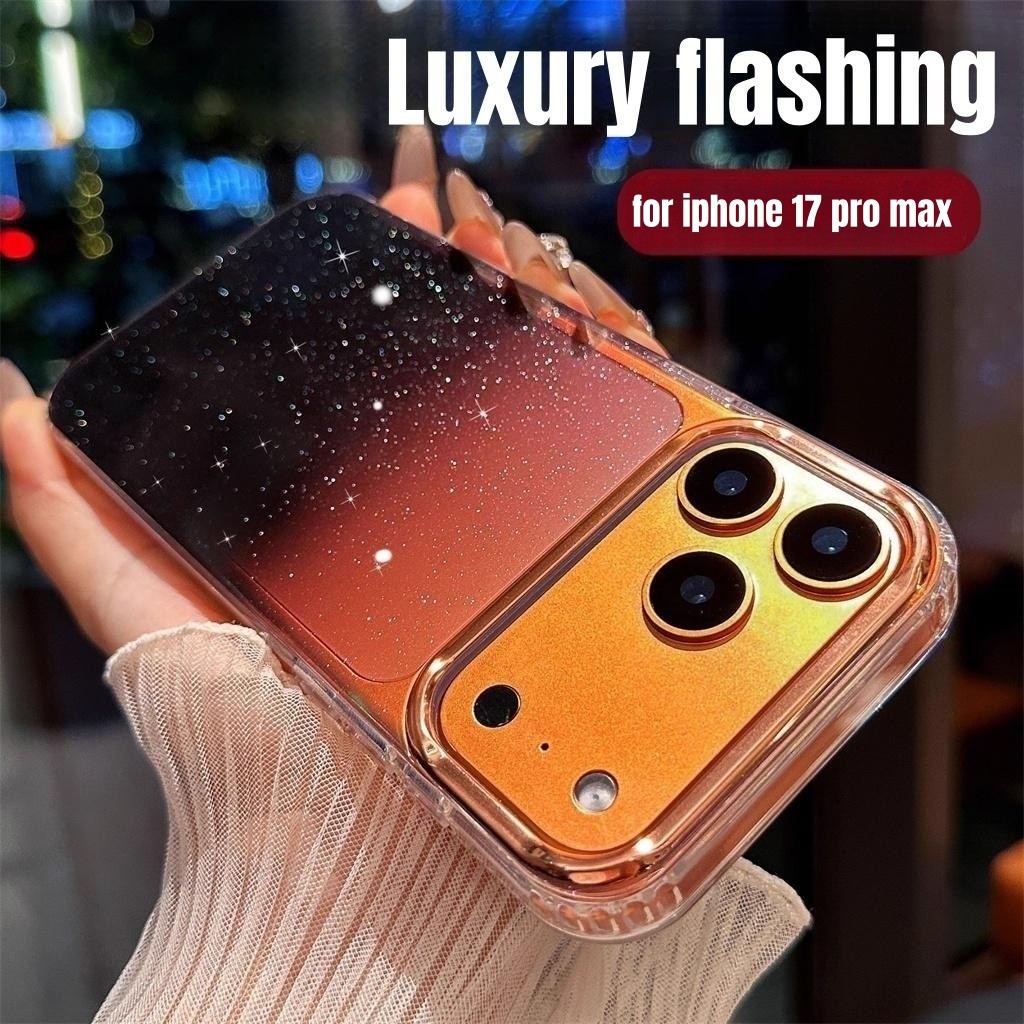หรูหรากระพริบ ไอโฟน 17 มือโปร สูงสุด 17 อากาศ กรณี 11 12 13 14 15 มือโปร สูงสุด ฝาครอบอย่างเต็มที่ ป้องกันไล่โทนสีกันกระแทกอะคริลิฮาร์ดกร
