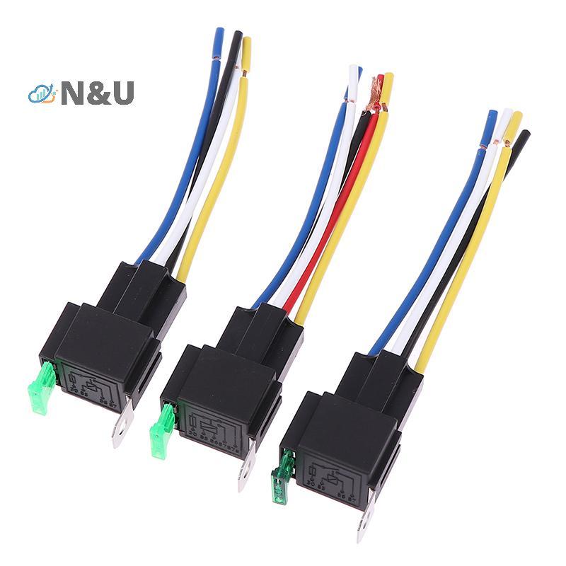N & U 1 PC 4Pin/5Pin 30A รีเลย์อัตโนมัติฟิวส์คอยล์แรงดันไฟฟ้า 12 V/24 V DC รีเลย์รถรีเลย์