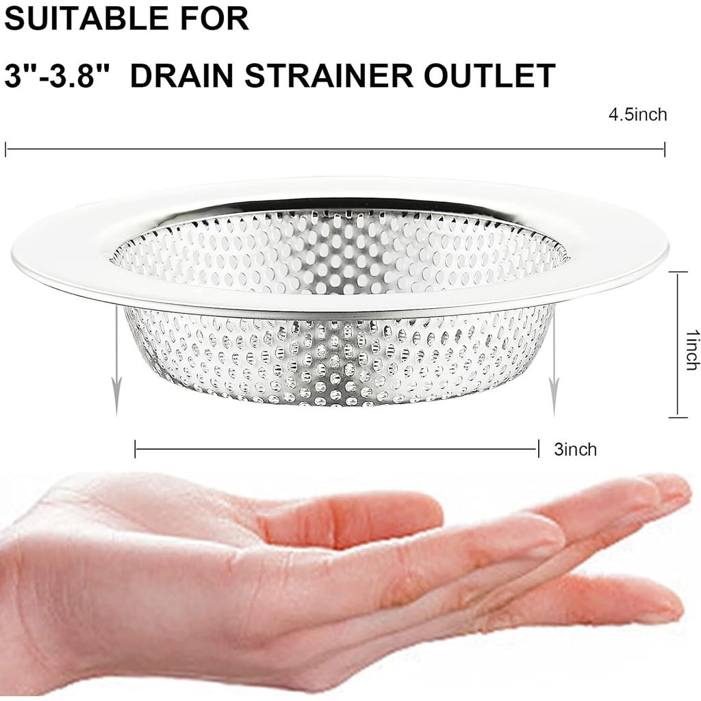 Kitchen Sink Strainer Stainless Steel, LASSHSWA Kitchen Sink Drain Strainer, Sink Strainers for Kitc