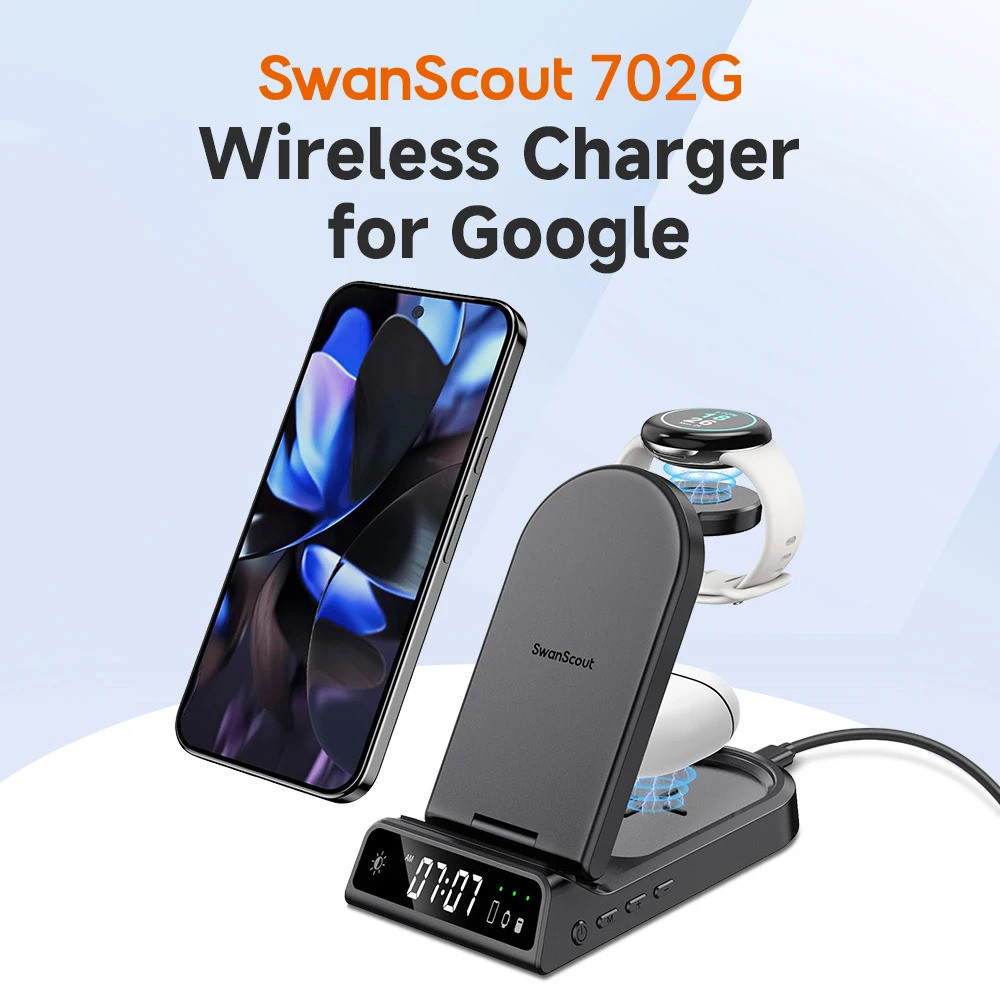 702g Wireless Charger สําหรับ Pixel Watch 1 สถานีชาร์จสําหรับ Google Pixel 9 Pro XL 8 8a 7 Z Flip 6 