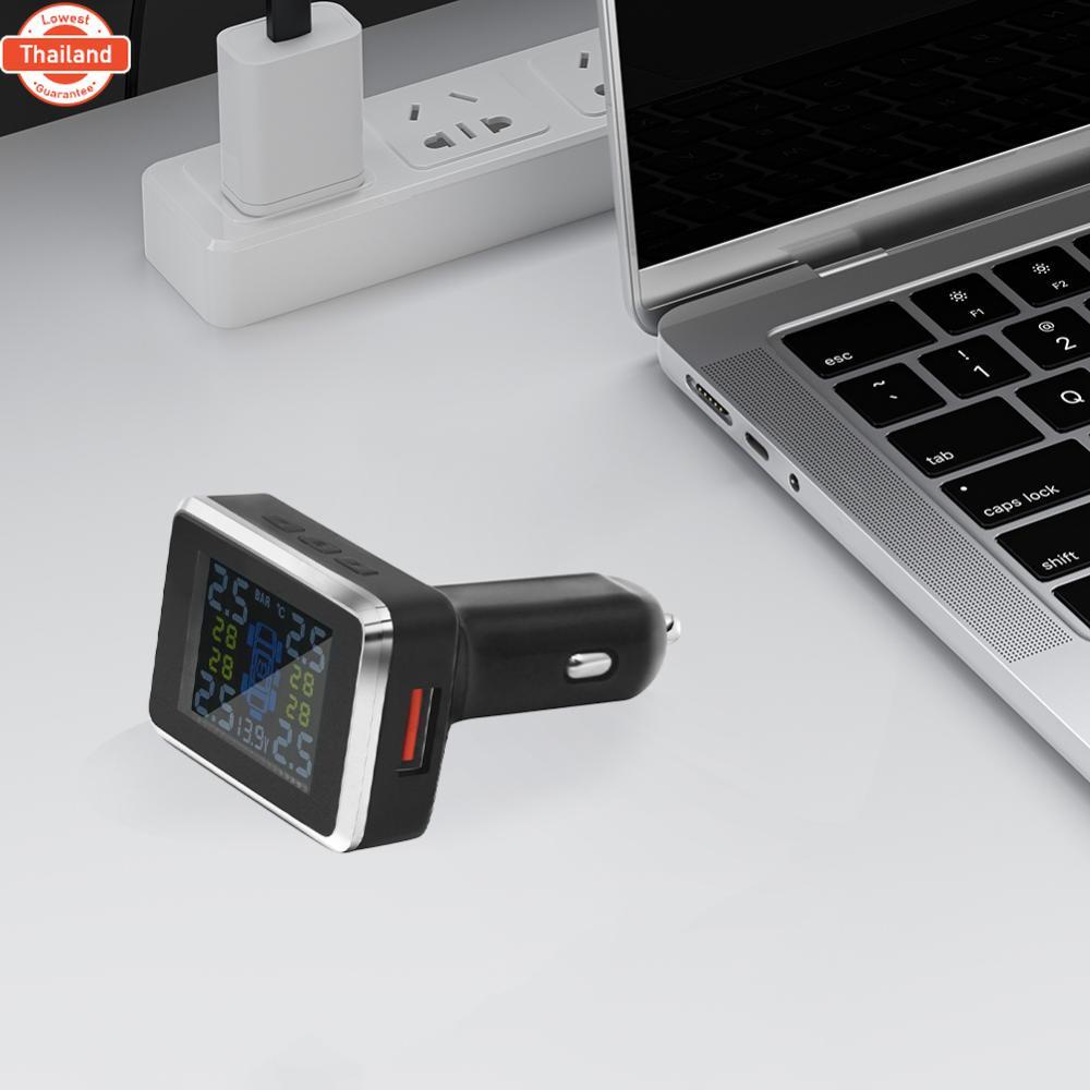 Ueblock Car TPMS Tire Pressure Monitor LCD 4 External Sensors Tyre Temperature Warning