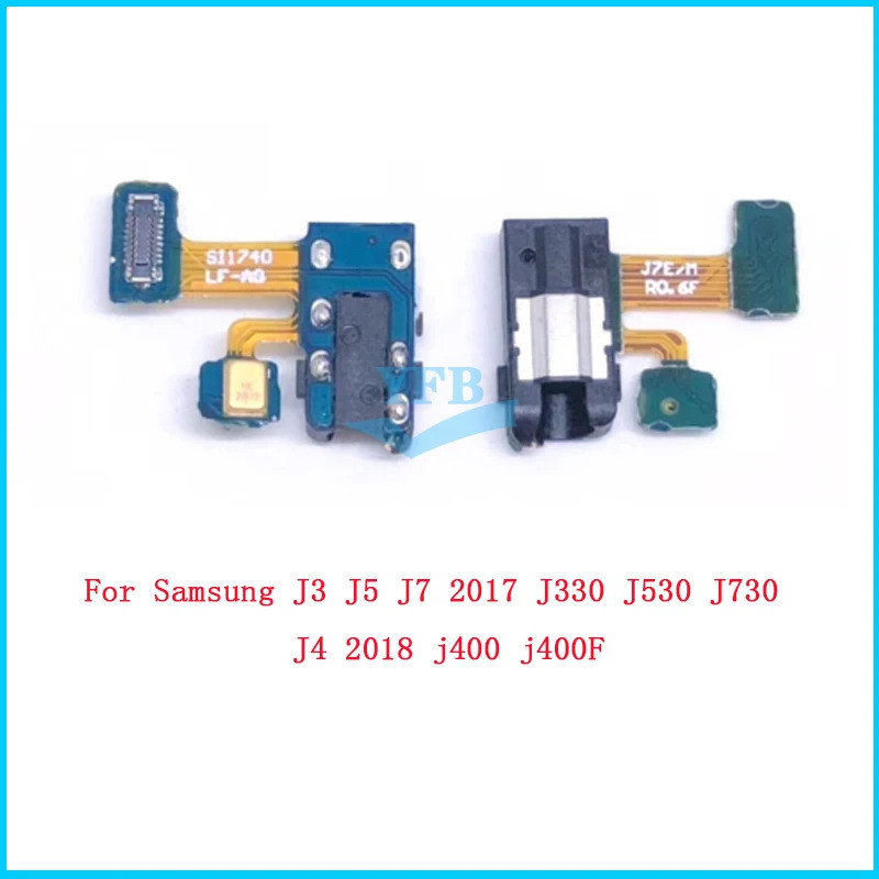 สําหรับ Samsung Galaxy J3 J5 J7 2017 J330 J530 J730 J4 2018 J400 หูฟังแจ็คหูฟังแจ็คไมโครโฟน Flex สาย