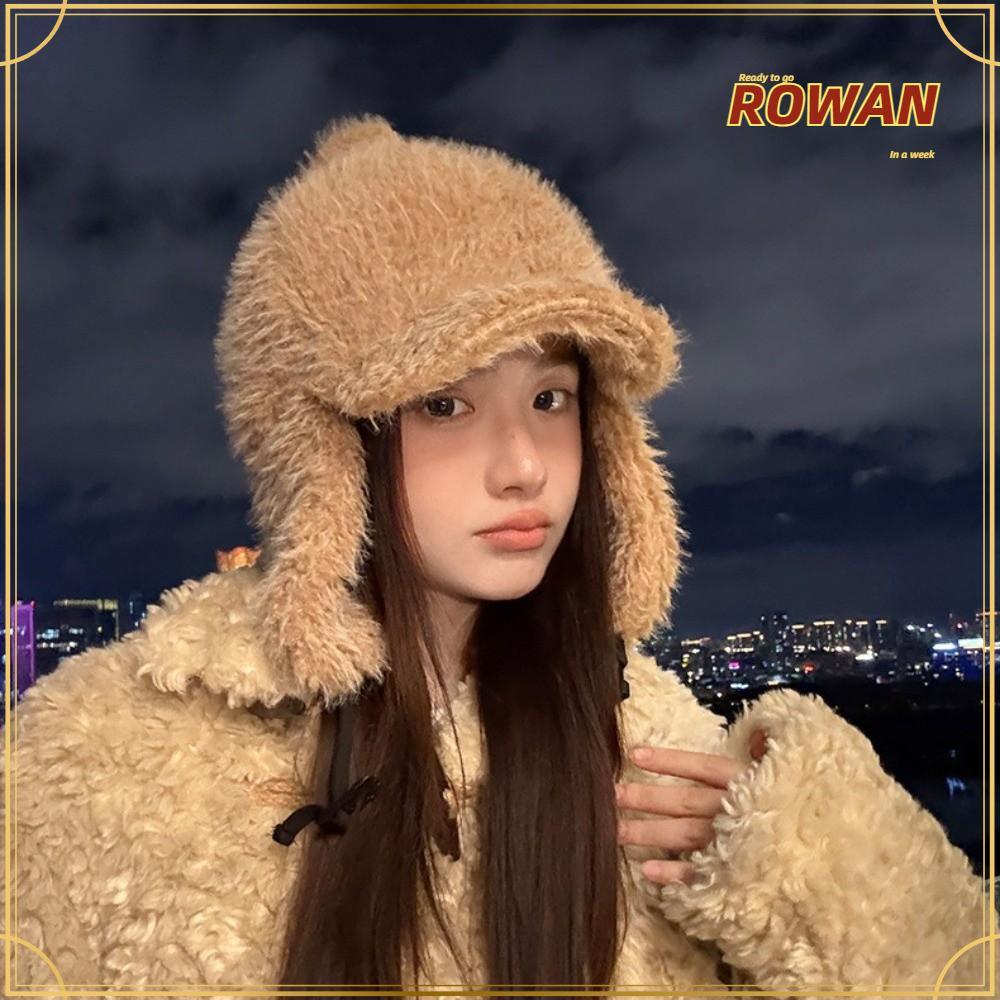 หมวกปุยอุ่นROWANTH สำหรับผู้หญิง ดีไซน์น่ารัก ใส่แล้วอบอุ่มในฤดูหนาว