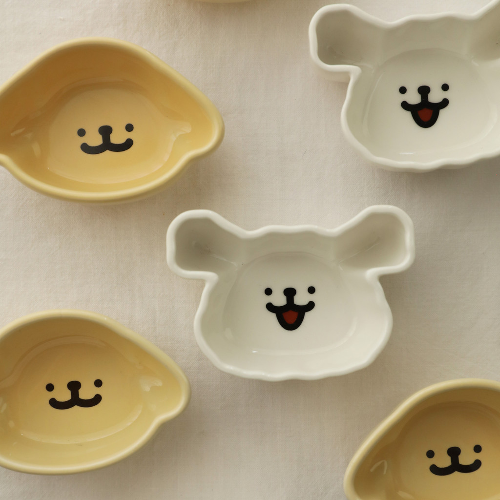 [JJ HOME] Line Puppy Super Q Small Bowl อาหารหนูแฮมสเตอร์ เซรามิค น้ําจิ้มจานเล็ก ซอสน้ําส้มสายชู