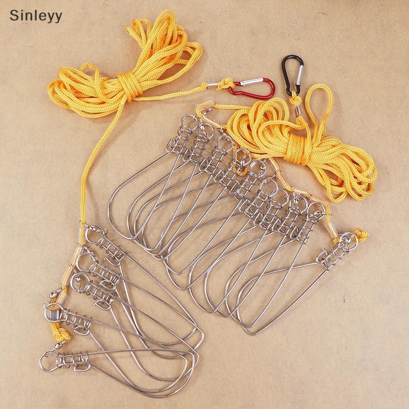 สายพาร์ทสแตนเลสสำหรับตกปลา ขนาด 5M พร้อมคลิปล็อกและเชือก ใช้กับห่วงลอย เหมาะสำหรับเก็บปลาสด - รูปที่ 6