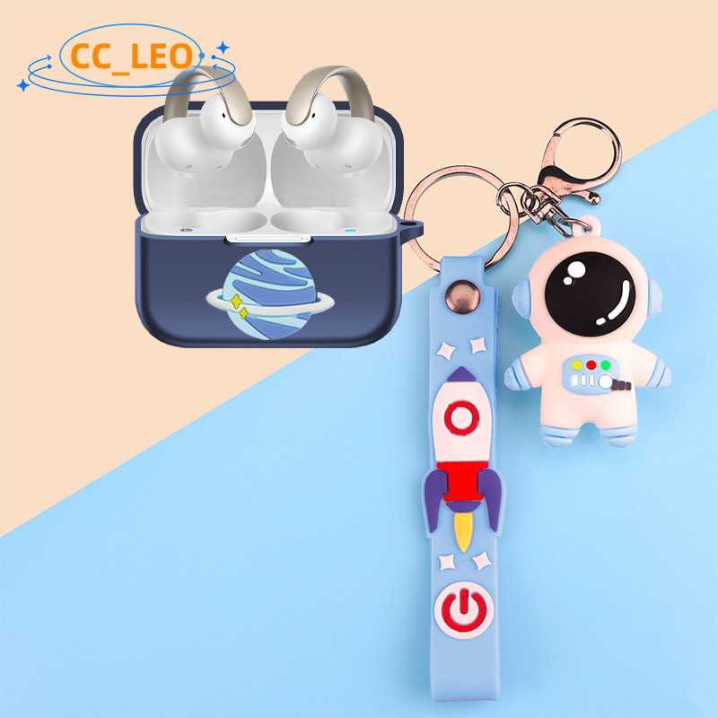 Case for Anker Soundcore AeroClip Cartoon Astronaut Cute Keychain Pendant Silicone Soft Case Suitable for Soundcore AeroClip Shockproof Shell Protective Sleeve