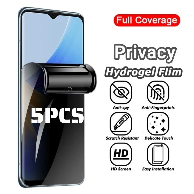 5PCS HD Anti Blue Light Softฟิล์มสําหรับOppo Reno 9 8 7 6TZ SE Pro Plus 5G 4G Lite Anti Spyความเป็นส