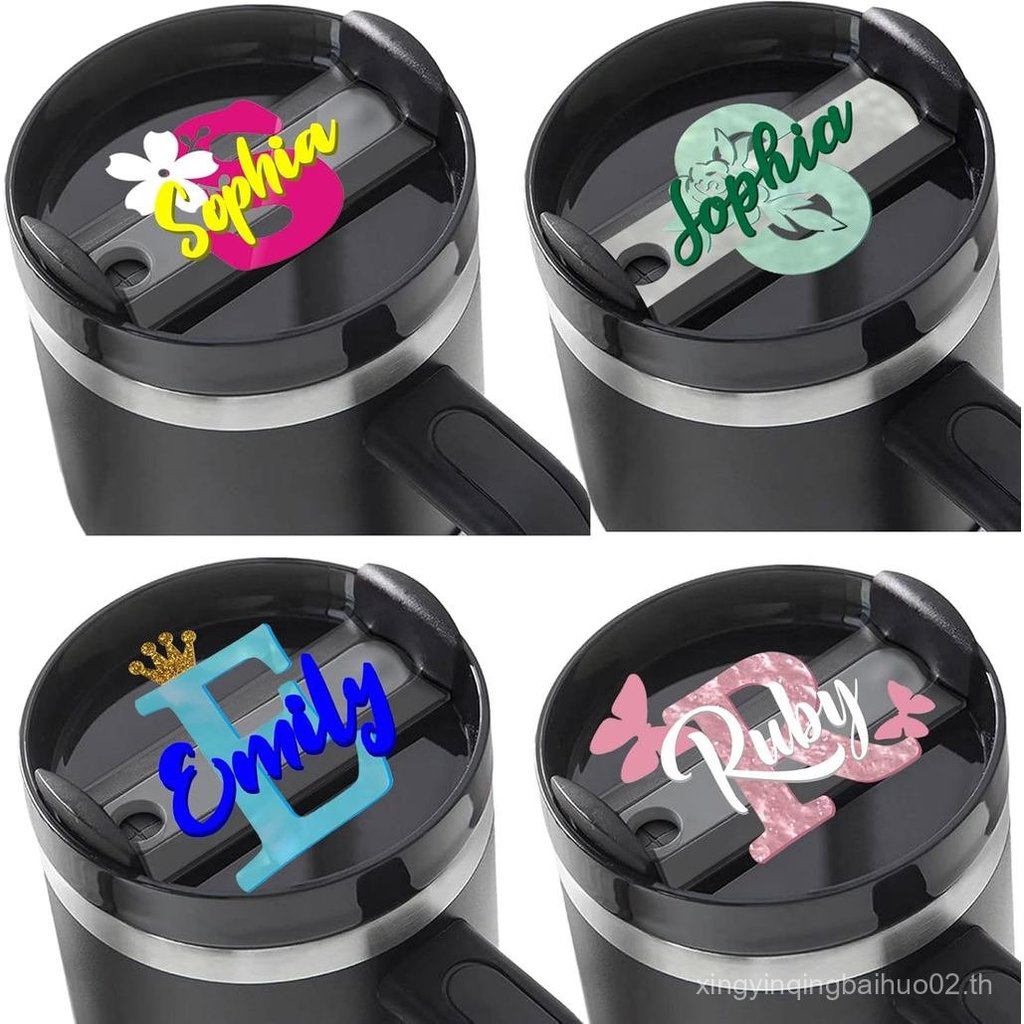 ชื่อแผ่นสําหรับ Stanley 40,30,20oz - Monogram,3D ยกข้อความ-ชื่อส่วนบุคคลแท็กสําหรับ Stanley ถ้วย 403