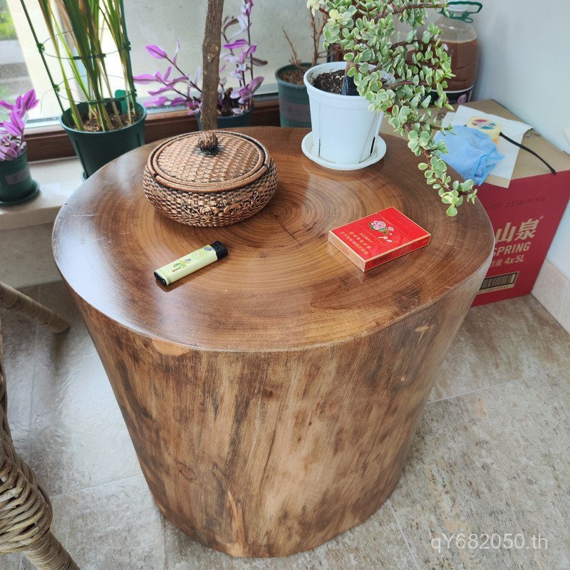 Stump ไม้ Stump วงเล็บโต๊ะกาแฟสตูล Camphor ไม้ Log Creative ฐานรองเท้าเปลี่ยนสตูลสตูลไม้ Stump Big S