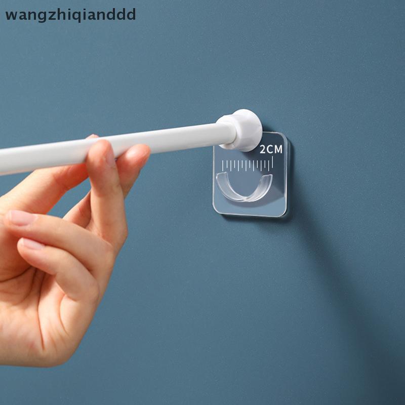 Hot Strong Curtain Rod Bracket Holder Hooks สําหรับผนังกาวห้องน้ํา Shower Rod Tension Retainer ไม่มี