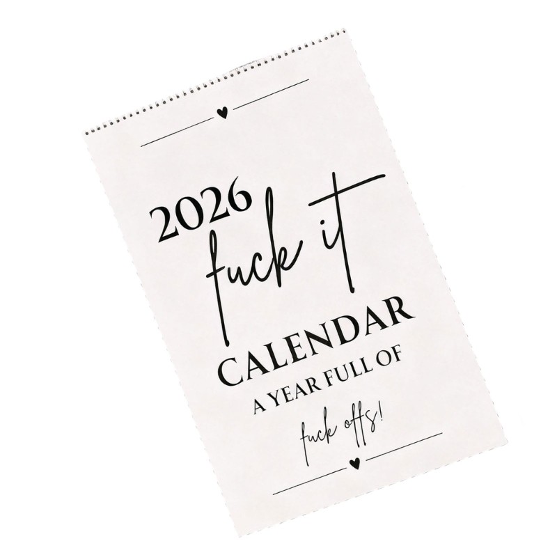 Love* 2026 Sarcastic Quote Wall ปฏิทินรายเดือน Twin Wire Binding ปฏิทิน 12 เดือนจาก Jan to Dec 28 5x