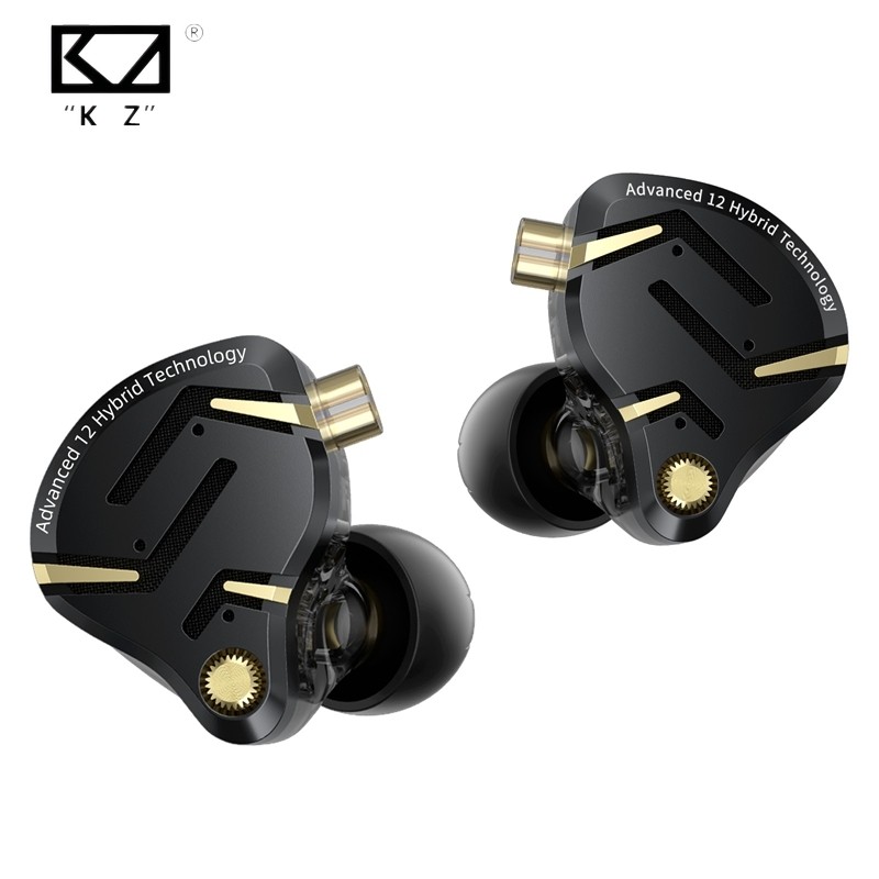 KZ ZS12 PRO 2 1DD + 5BA Hybrid HiFi In Ear หูฟังปรับปรุง Bass Monitor หูฟังที่ถอดออกได้สายหูฟังเกม Headest