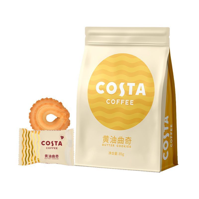 Costa ขนมคุ้กกี้เนย 85g คอสต้าร้านกาแฟขนมหวานของว่างยามบ่าย Costaคุ้กกี้เนย Crispy Butter Cookies ขน