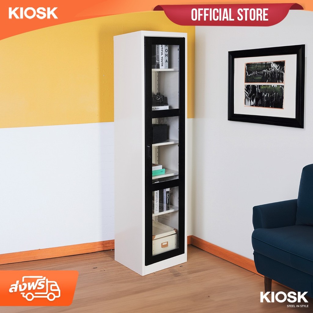 [จัดส่งและติดตั้งฟรี] KIOSK ตู้สูงMAXBOOK บานเปิดกระจก ลึก40.7 ซม.**มีใบกำกับภาษี**