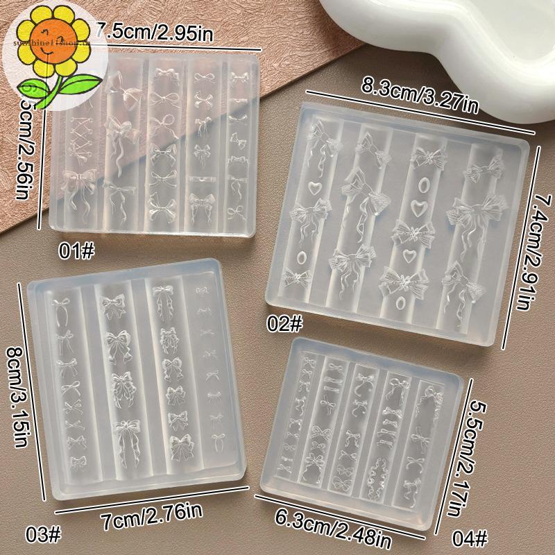 SUNSHOP 3D ริบบิ้น Bowknot รูปแม่พิมพ์ปั๊ม Stencils UV รูปที่ 5