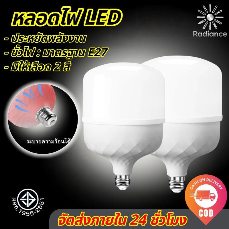 【HS】พร้อมส่ง รับประกัน หลอดไฟ LED E27 แสงขาว ประหยัดไฟ โคมอลูมิเนียมอย่างดี สว่างมาก HS-45W