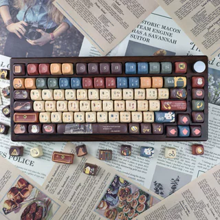 Harry Potter Thai Keycaps 125 คีย์ MOA/เชอร์รี่โปรไฟล์ PBT Dye Sublimation Wooting Aula F75 รอบ Keycaps Cool สีน้ําตาล Magic School Hedwig Hogwarts Keycap