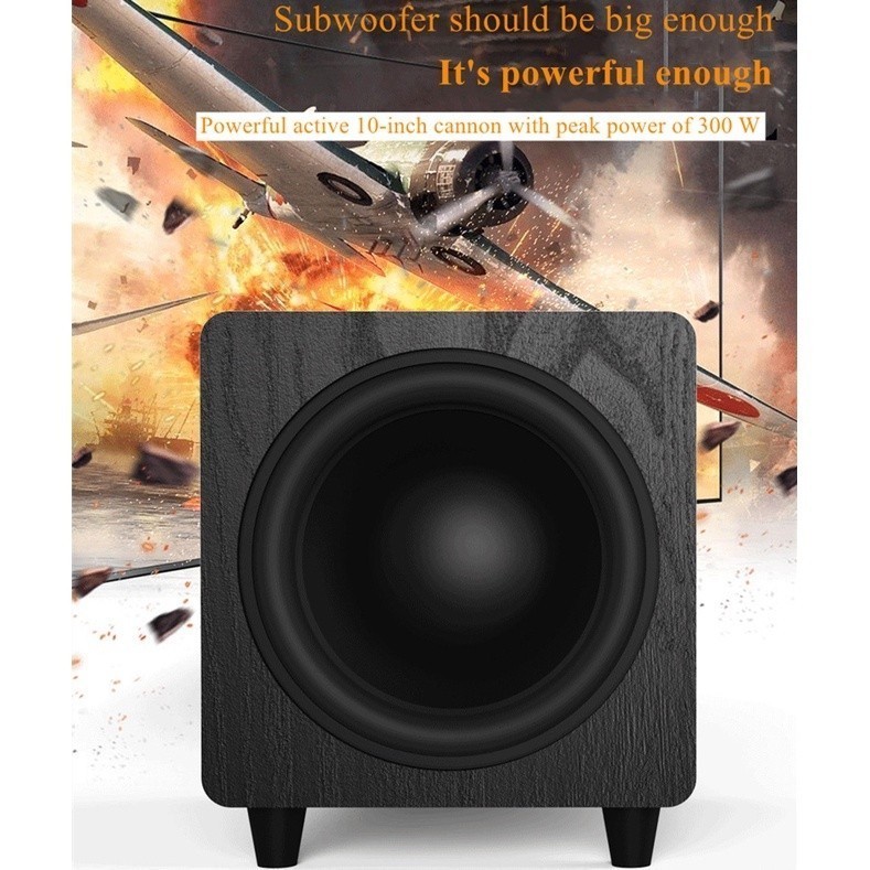 10 inch Active Subwoofer 300W Soundbar Audio Speaker HIFI 2.1 Channel Home Theater System Stereo Bas