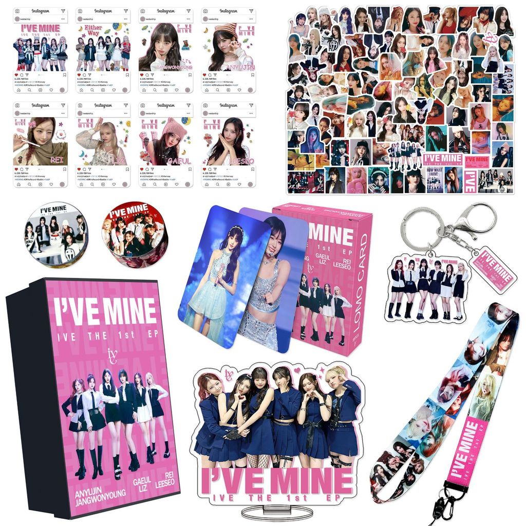 A Bright Moment IVE IVE Zhang Yuanying สินค้ายืนการ์ดสติกเกอร์กล่องของขวัญอัลบั้มใหม่ IVE MINE Photo