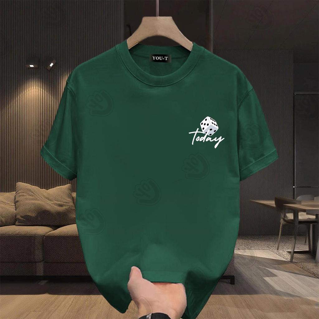 UT shop วินเทจ เสื้อยืด oversize ผ้าCotton 100% เสื้อแฟชั่น 'TODAY Dice'  สบายและนุ่ม แขนสั้น ฤดูร้อ