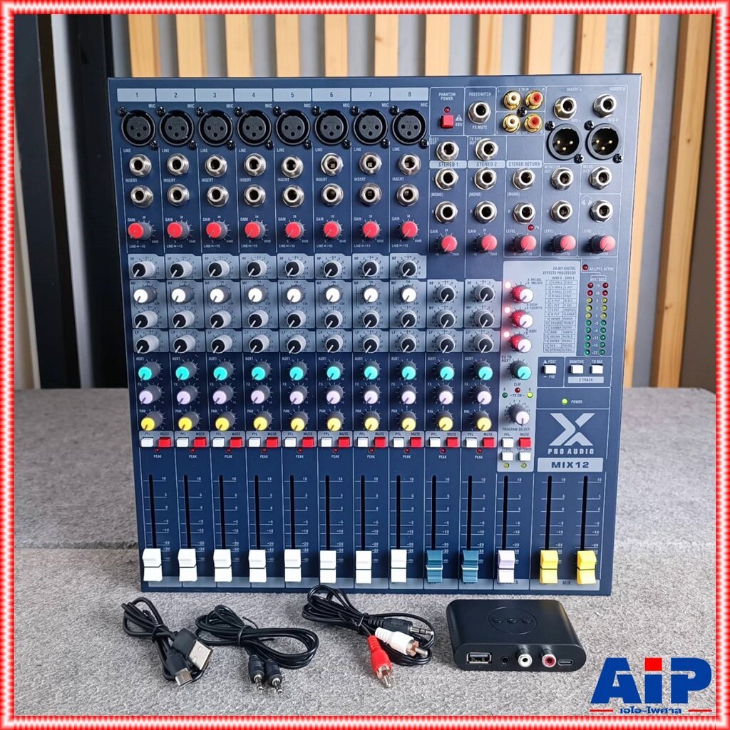 แถมฟรี ตัวรับบูลทูธ X PRO AUDIO MIX-12 MIXER อนาล็อกมิกเซอร์ เอฟเฟคในตัว เครื่องผสมสัญญาณเสียง มิกเซอร์ MIX 12 MIX12 ...