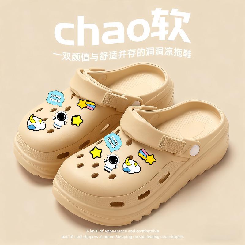 รองเท้าแตะหัวโต พื้นนิ่มกันลื่น กันน้ำ ทำความสะอาดง่าย ดีไซน์แฟชั่น (มาพร้อมสติ๊กเกอร์รองเท้า) - รูปที่ 7