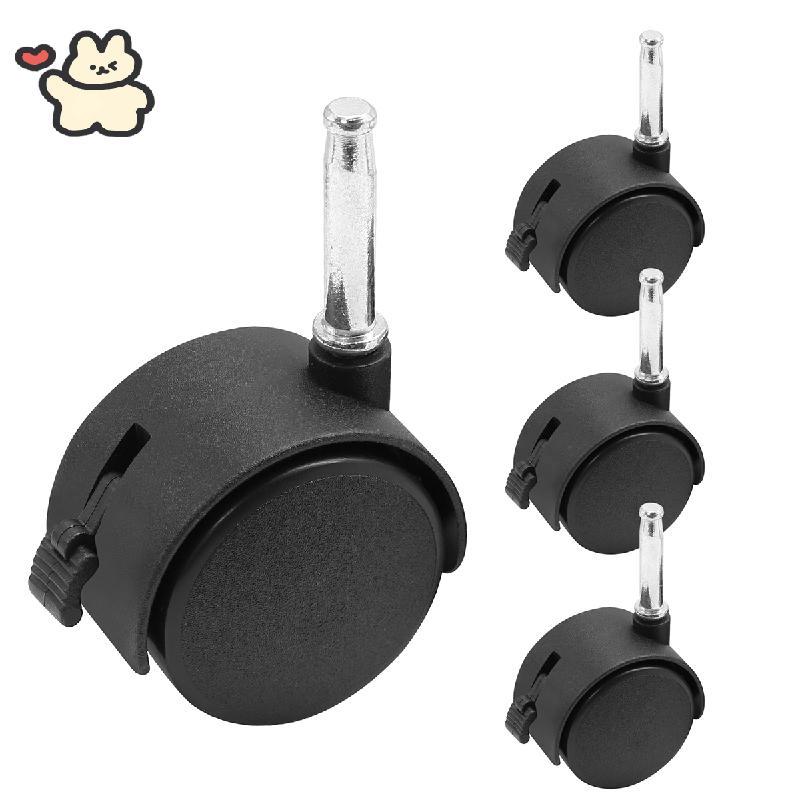 2 นิ้วก้านพลาสติกล้อเฟอร์นิเจอร์,ล้อหมุนเงียบพร้อมเบรค,2 นิ้ว Universal Stem Casters สําหรับตู้,ล็อค Heavy-Duty ล้อ