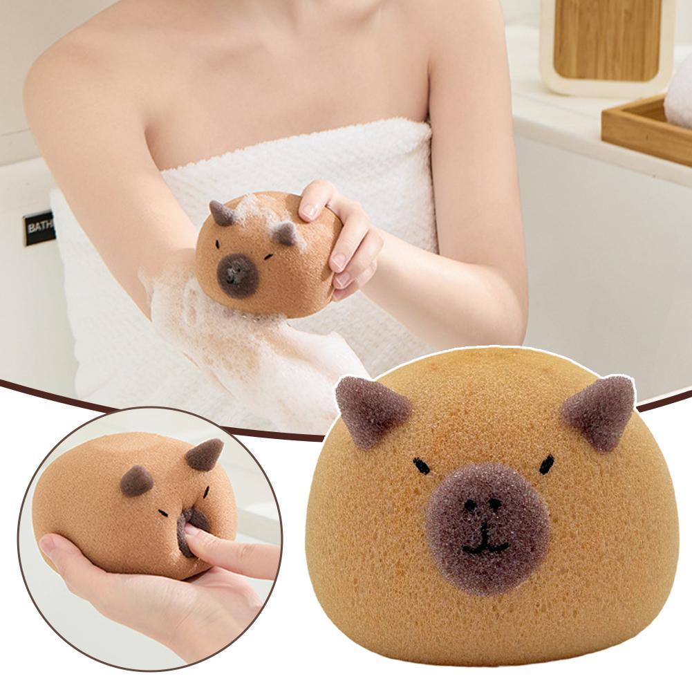 Capybara ฟองน้ําอาบน้ําน่ารัก Bath Ball เครื่องมือทําความสะอาดใบหน้า Bath Soft Sponge O7K7