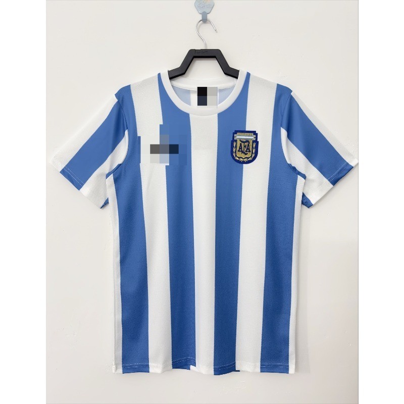 Retro 1986 Argentina home football short Sleeve jersey