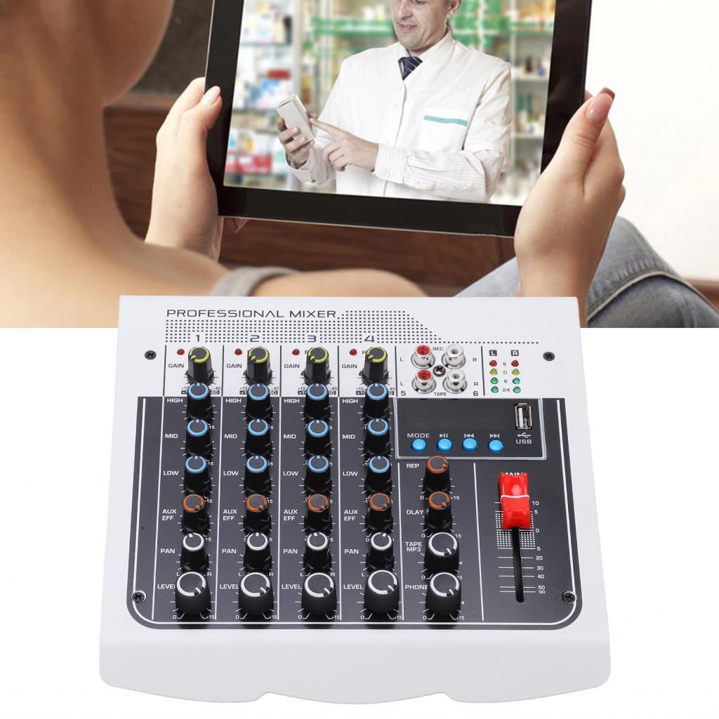 6 Channel Mixer โครงสร้างโลหะ 2 แจ็คสเตอริโอมัลติฟังก์ชั่น Sound Controller สำหรับ Home การบันทึกเพล