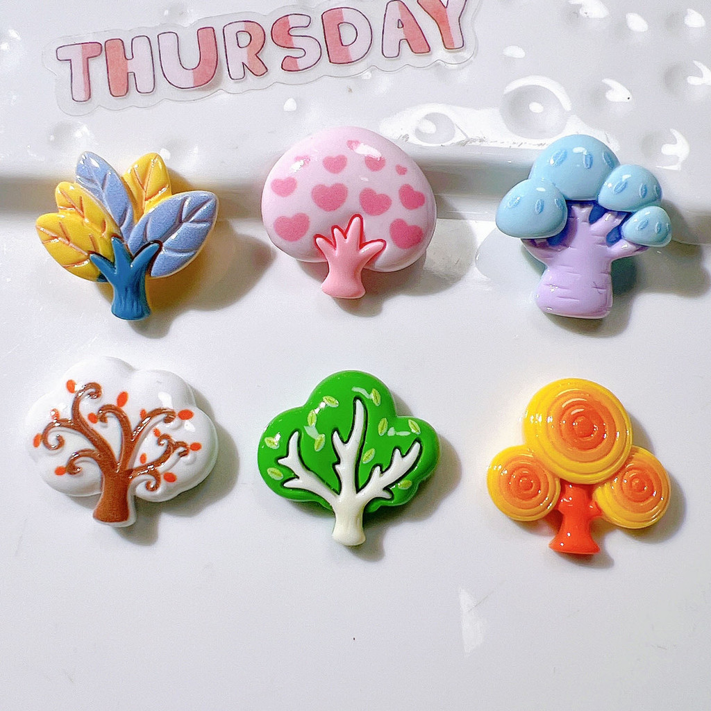 ชิ้นส่วนเรซิ่นดอกไม้และต้นไม้ 10 ชิ้น สีชมพูสดใส สำหรับงานDIY