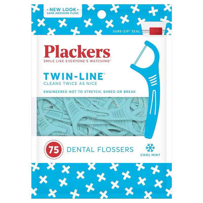 dental floss ไหมขัดฟัน พร้อมสต็อก American Plackers Plackers Double Floss Floss Stick Mint Flavour F