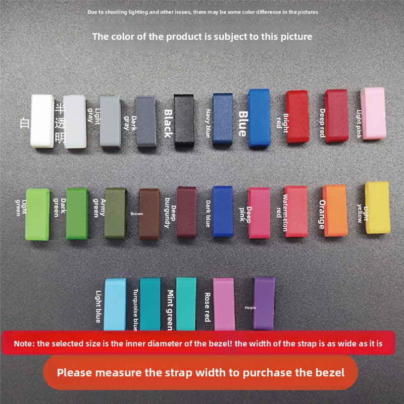 อุปกรณ์เสริมแหวนนาฬิกาซิลิโคนขนาด 12-30 มม., สีดํา/สีขาว/สีฟ้ายางกิจกรรมแหวนนาฬิกาหัวเข็มขัดห่วง