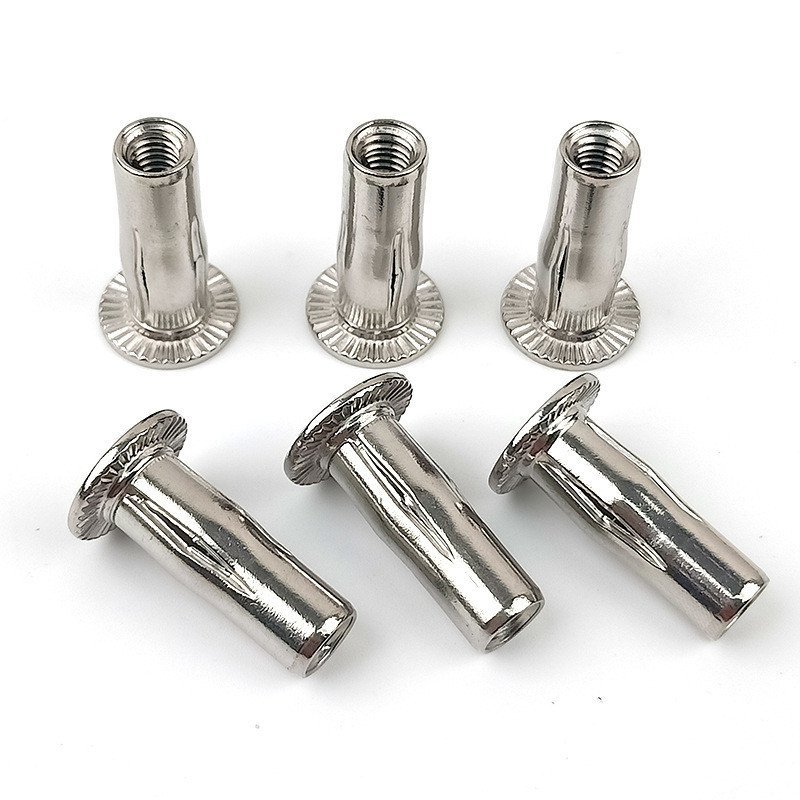 แหล่ง 304 สแตนเลสโคมไฟรูป Rivet Nut Slotted Rivet Nut โคมไฟ Rivet พับ Rivet M8 X975